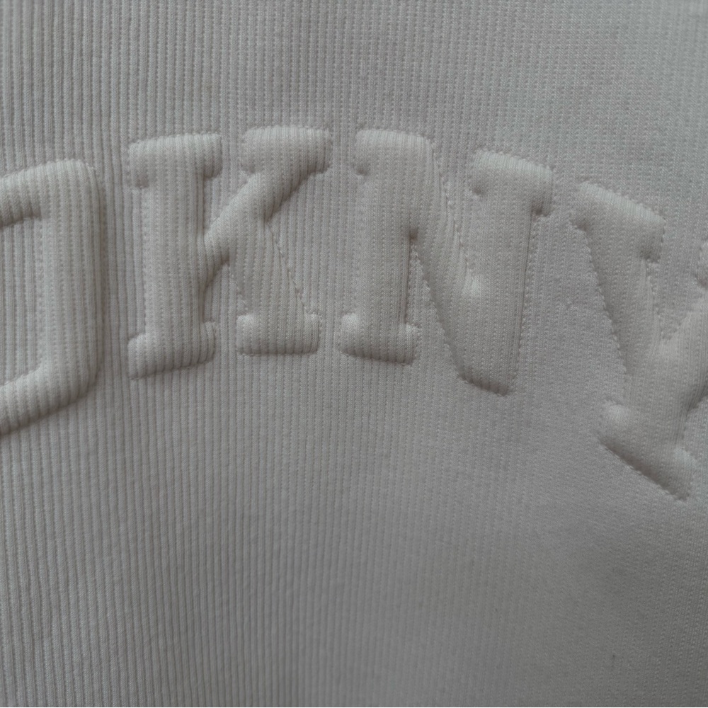 DKNY Embossed Logo Ribbed Shirt in White